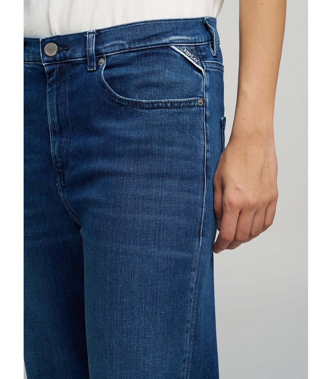 リラックスストレートMELJAスーパーソフトインディゴストレッチデニム 詳細画像 ダークブルー 6